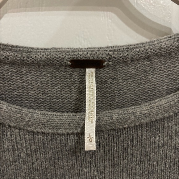 Free People The Majorette Shrunken Striped Gray Striped Sweater - Picture 5 of 7